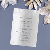 Invitation Mariage de luxe classique parties scintillant arge