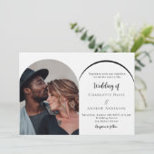 Invitation Mariage de luxe d'arche photo moderne (Debout devant)