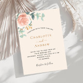 Invitation Mariage de luxe de luxe rose doré beige