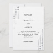Invitation Mariage de luxe diamants noir blanc (Devant)