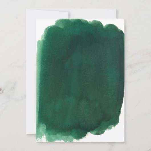 Invitation Mariage de luxe élégant Emerald Green Gold Frame (Dos)