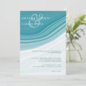 Invitation Mariage de luxe en marbre bleu (Debout devant)
