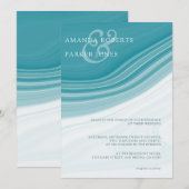 Invitation Mariage de luxe en marbre bleu (Devant / Derrière)