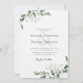 Invitation Mariage de luxe Eucalyptus Greenery (Devant)