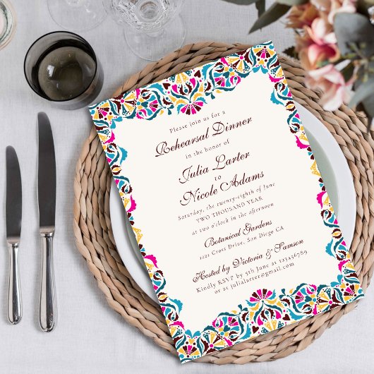 Invitation Mariage de luxe fantaisiste à la frontière de styl