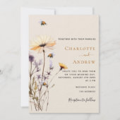 Invitation mariage de luxe fleur sauvage (Devant)