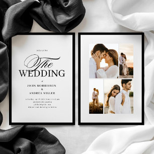 Invitation Mariage de Luxe Formel avec Photo Noir et Blanc