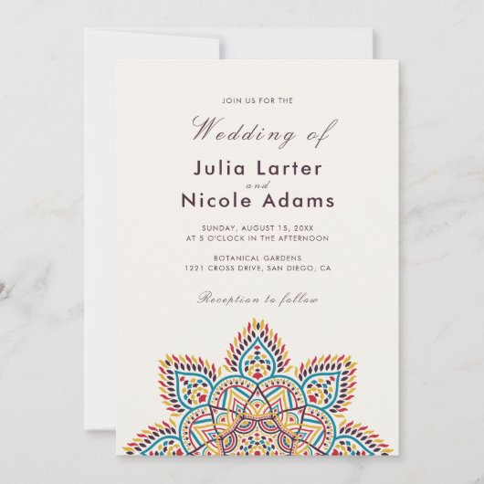 Invitation Mariage de luxe géométrique (Devant)