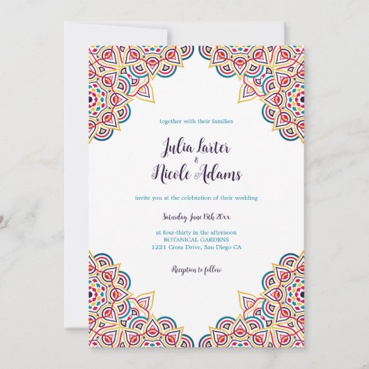 Invitation Mariage de luxe géométrique (Devant)