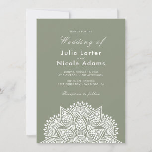 Invitation Mariage de Luxe Métallisé Pailleté Géométrique