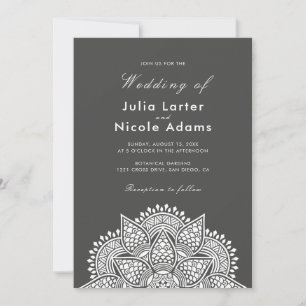 Invitation Mariage de Luxe Métallisé Pailleté Géométrique