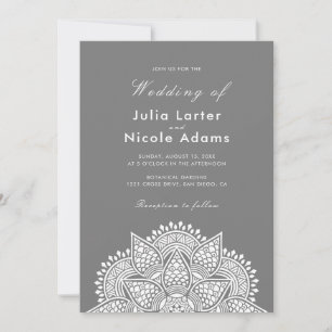Invitation Mariage de Luxe Métallisé Pailleté Géométrique