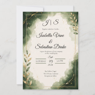 Invitation Mariage de luxe minimaliste émeraude élégant