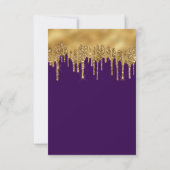Invitation mariage de luxe moderne parties scintillant or vio (Dos)