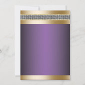 Invitation Mariage de luxe moderne Purple Gold Stripes (Dos)