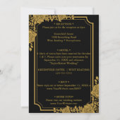 Invitation Mariage de luxe noir et or sur mesure (Dos)