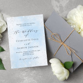 Invitation Mariage de luxe parties scintillant bleu clair