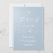 Invitation Mariage de Luxe Romantique Bleu Perle (Devant)