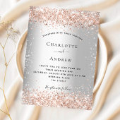 Invitation Mariage de luxe rose en argent