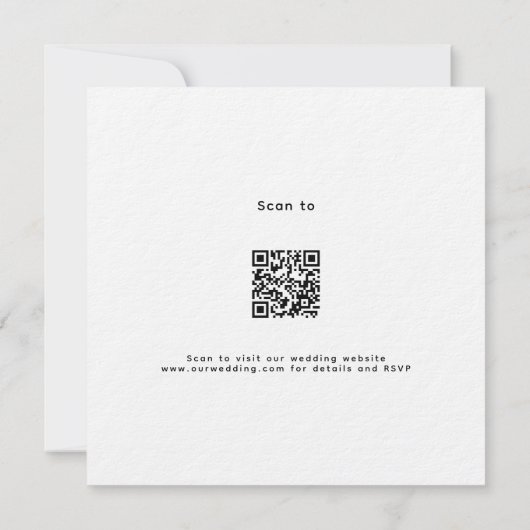 Invitation mariage de luxe rose or fleurie QR RSVP (Dos)