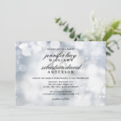 Invitation Mariage de luxe Silver Bokeh Light Chic (Debout devant)