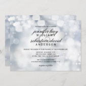 Invitation Mariage de luxe Silver Bokeh Light Chic (Devant / Derrière)