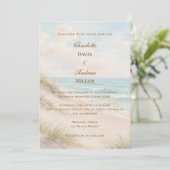 Invitation Mariage de luxe sur la côte plage (Debout devant)