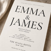 Invitation Mariage de Luxe Typographie Verticale Modifiable