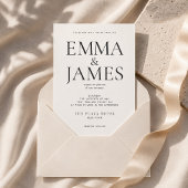 Invitation Mariage de Luxe Typographie Verticale Modifiable