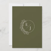 Invitation Mariage de Luxe Vert Olive Ancien Argent (Dos)