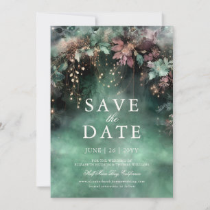 Invitation Mariage de maauve luxuriante dans la forêt enchant
