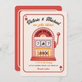 Invitation Mariage de machine à fente rétro Mod (Devant / Derrière)