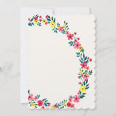 Invitation Mariage de Madagascar Fleurs de Pervenche Rose (Dos)