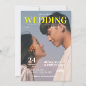 Invitation Mariage de magazine de code QR rétro (Devant)