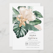 Invitation Mariage de Magnolia tropicale (Devant / Derrière)