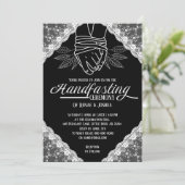 Invitation Mariage de main de dentelle blanche (Debout devant)