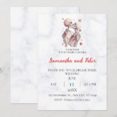 Invitation Mariage de marbre au baiser de squelette (Devant / Derrière)