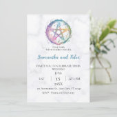 Invitation Mariage de Marbre Céleste Pentacle Pastel Sorcière (Debout devant)