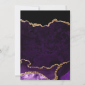 Invitation Mariage de marbre d'agate à paillettes violettes e (Dos)