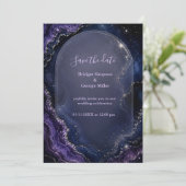 Invitation Mariage de marbre d'agate de Galaxie Céleste (Debout devant)