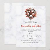Invitation Mariage de marbre magique de Pentacle d'automne (Devant / Derrière)