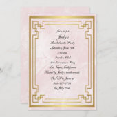Invitation Mariage de marbre rose géométrique (Devant / Derrière)