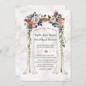 Invitation Mariage de marbre sous canopy de fleurs embrumées  (Devant / Derrière)