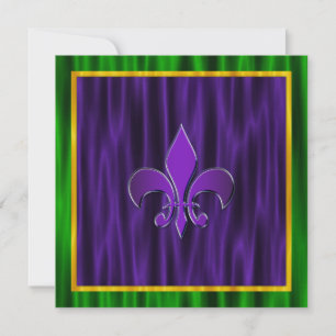 Invitation Mariage de mardi gras d'Elegant Fleur De Lis
