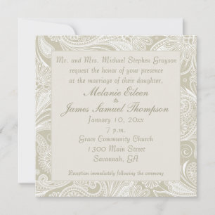 Invitation Mariage de marée blanc de sable blanc de marais