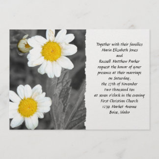 Invitation Mariage de marguerite blanche