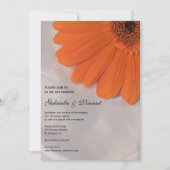 Invitation Mariage de marguerite orange et de satin blanc (Devant)
