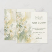Invitation Mariage de marguerite sauvage peinte (Devant / Derrière)