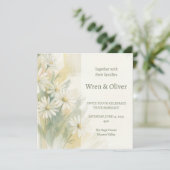 Invitation Mariage de marguerite sauvage peinte (Debout devant)