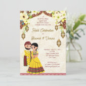 Invitation Mariage de mariage indien haldi pithi (Debout devant)